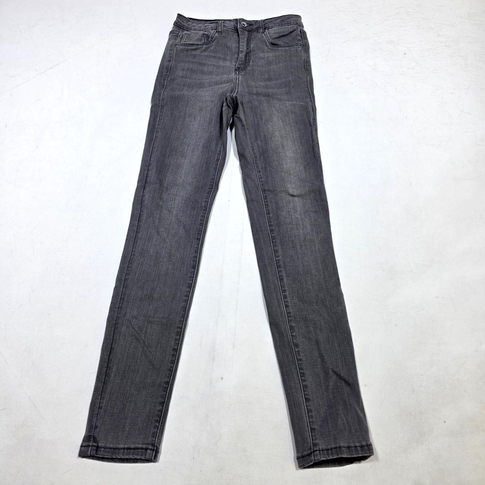 Toxik3 Skinny Jeans Womens XS/34 Gray High Waisted Washed Denim Stretch Slim Fit